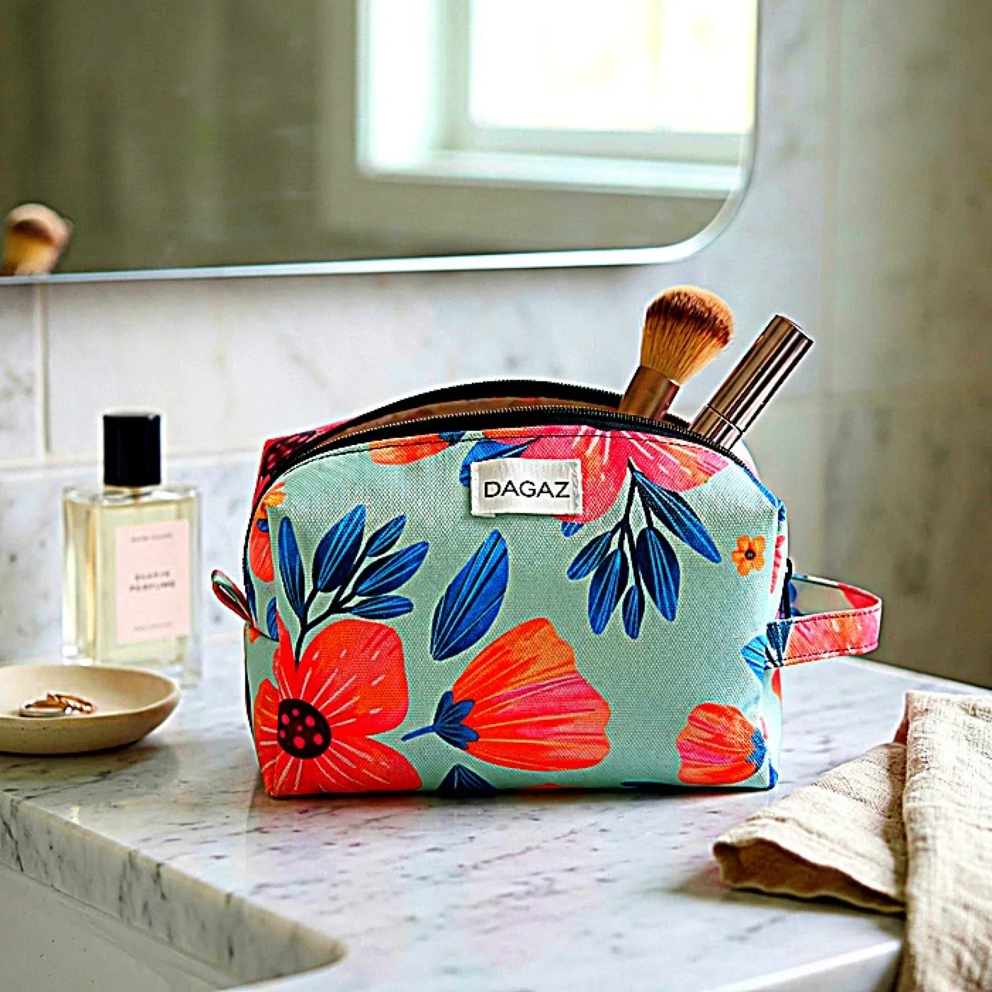 Cartuchera Floral Celeste